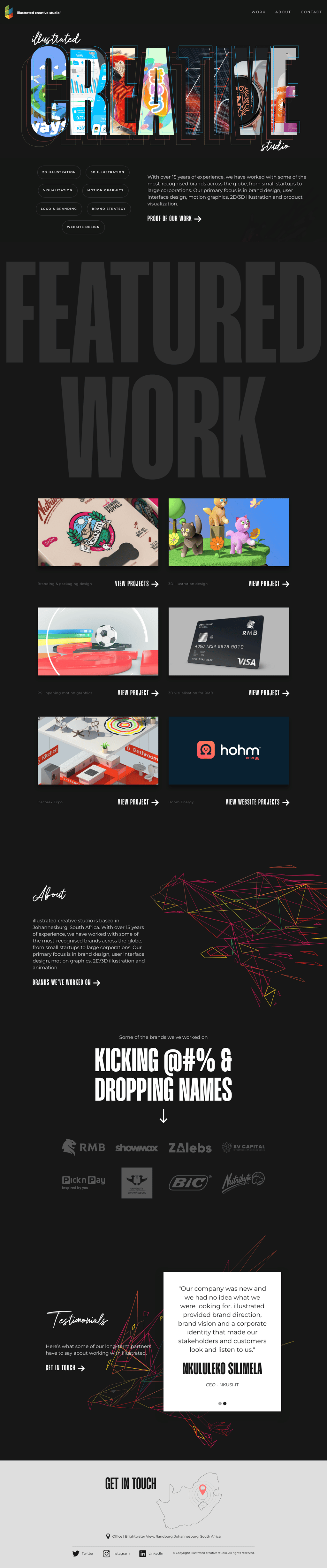 illustrated creative studio desktop landing page