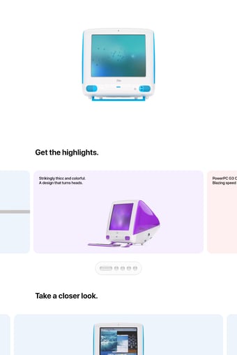 iMac G3 landing page