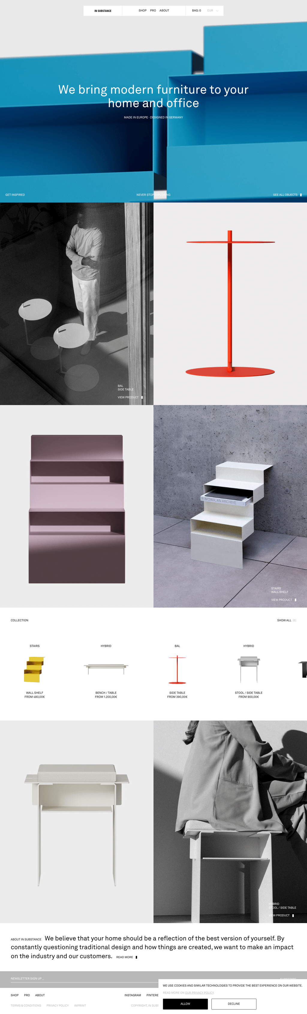 In Substance desktop landing page
