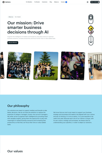 In The Memory landing page