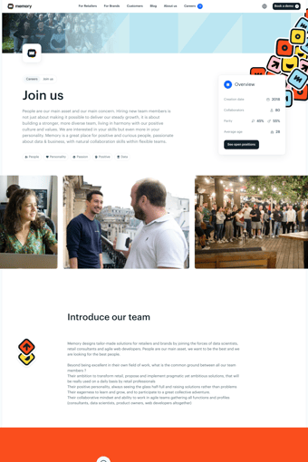 In The Memory landing page