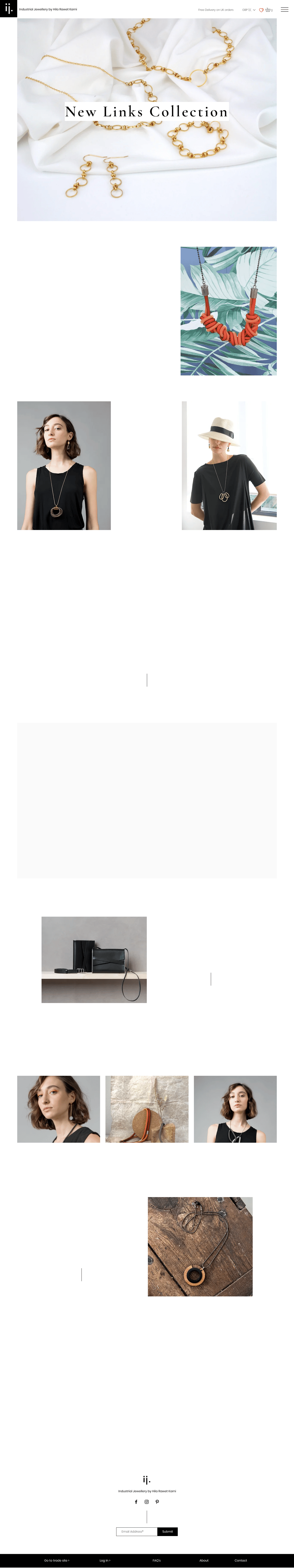 Industrial Jewellery desktop landing page