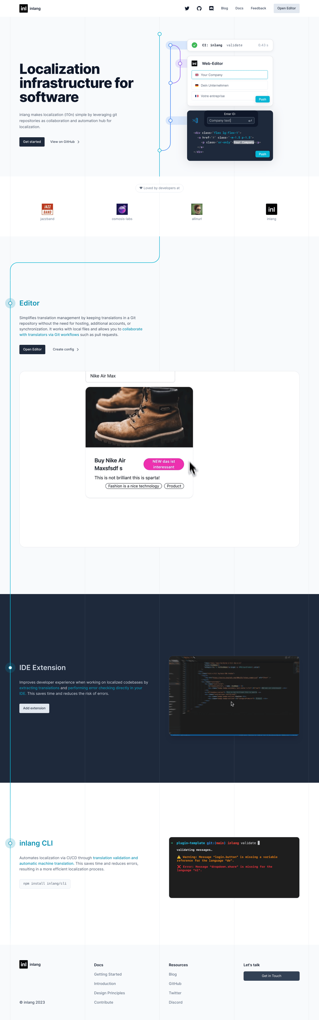 Inlang desktop landing page