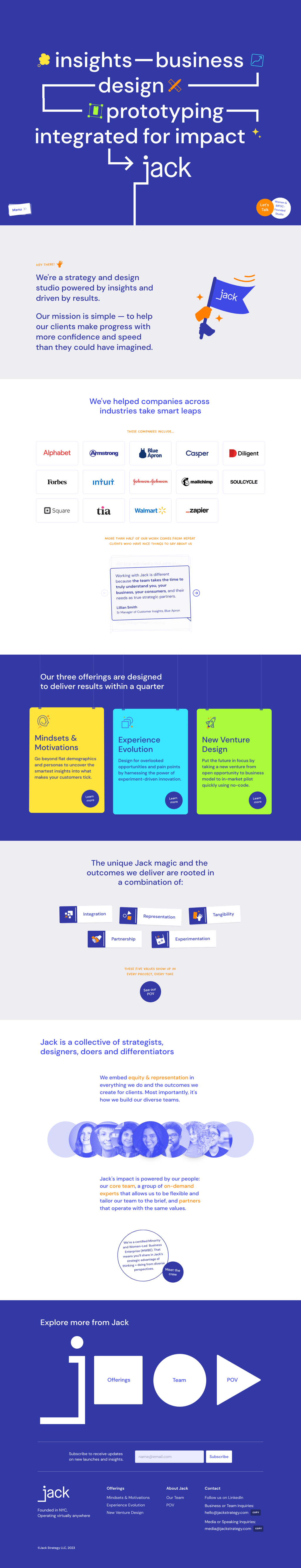 Jack (Jack Strategy) desktop landing page