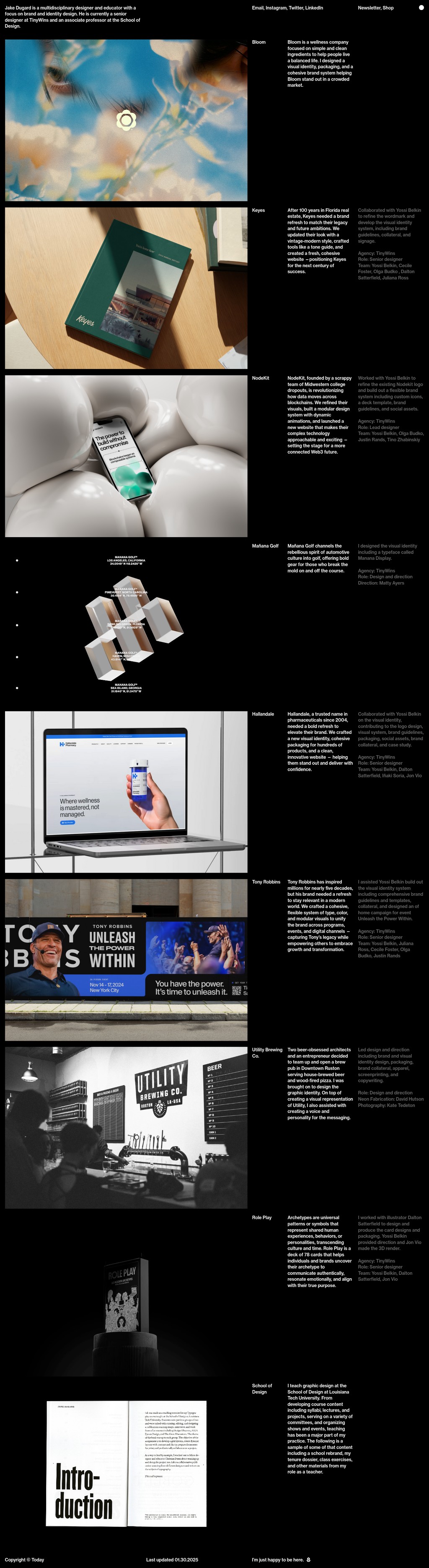 Jake Dugard desktop landing page
