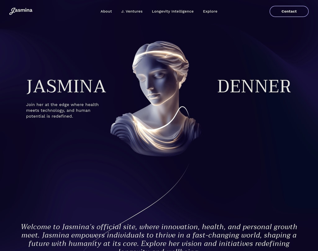 Jasmina Denner desktop landing page