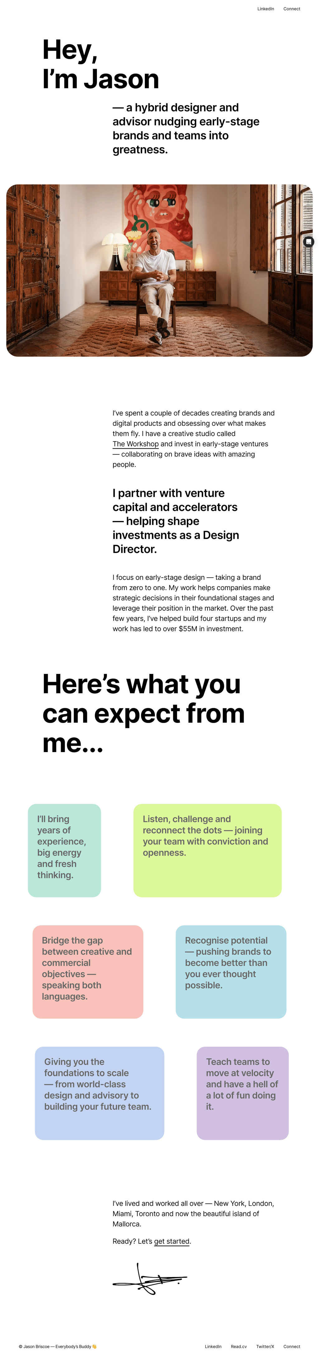 Jason Briscoe desktop landing page