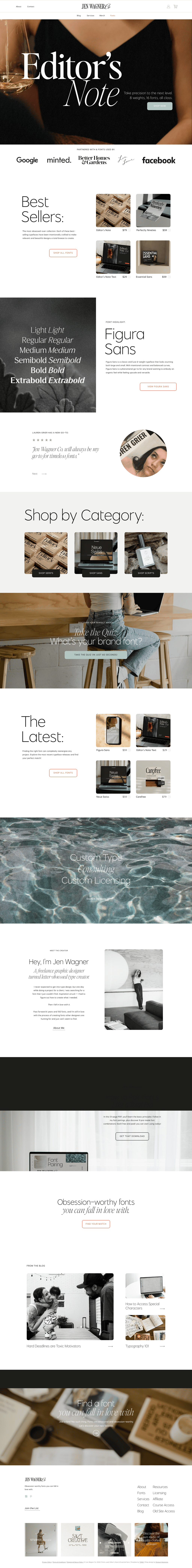 Jen Wagner desktop landing page