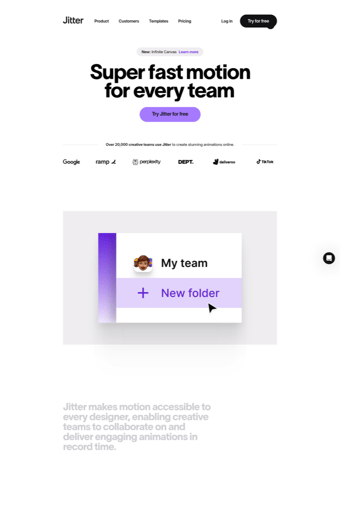 Jitter ·  A fast and simple motion design tool on the web landing page