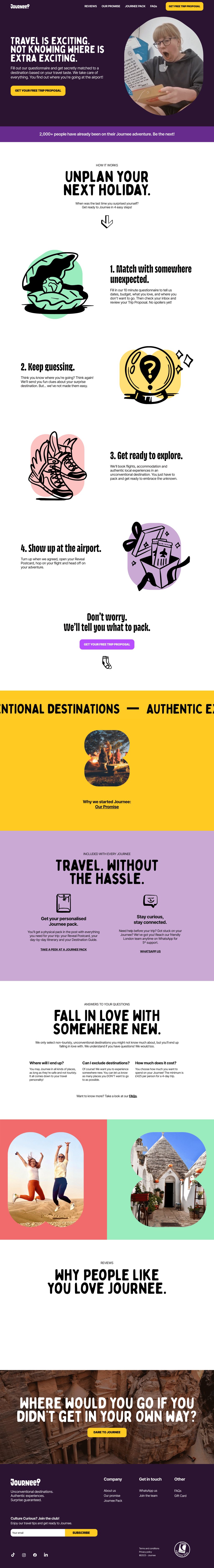 Journee desktop landing page