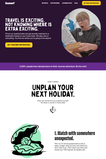 Journee landing page