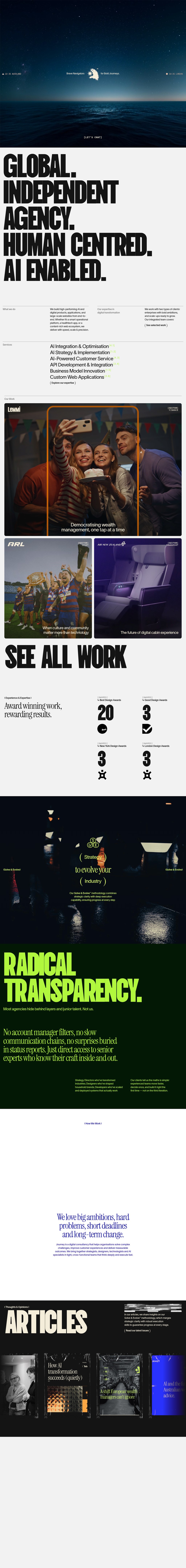Journey Digital desktop landing page