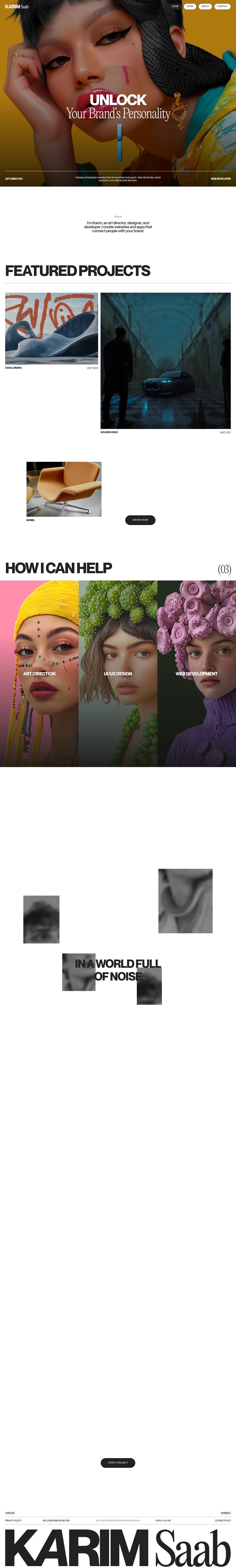 Karim Saab desktop landing page