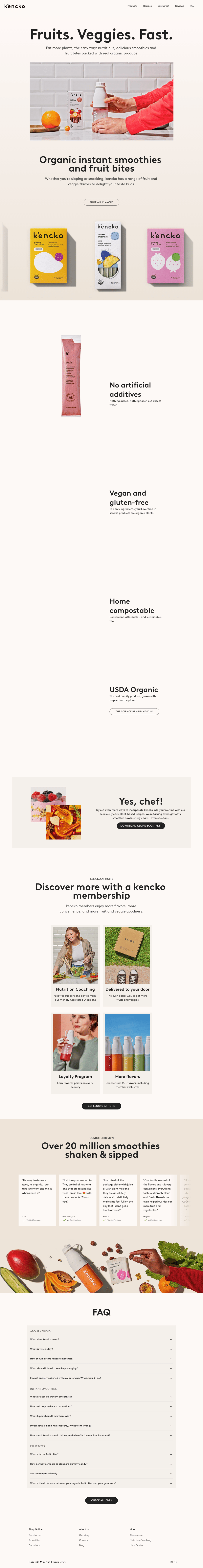 Kencko desktop landing page
