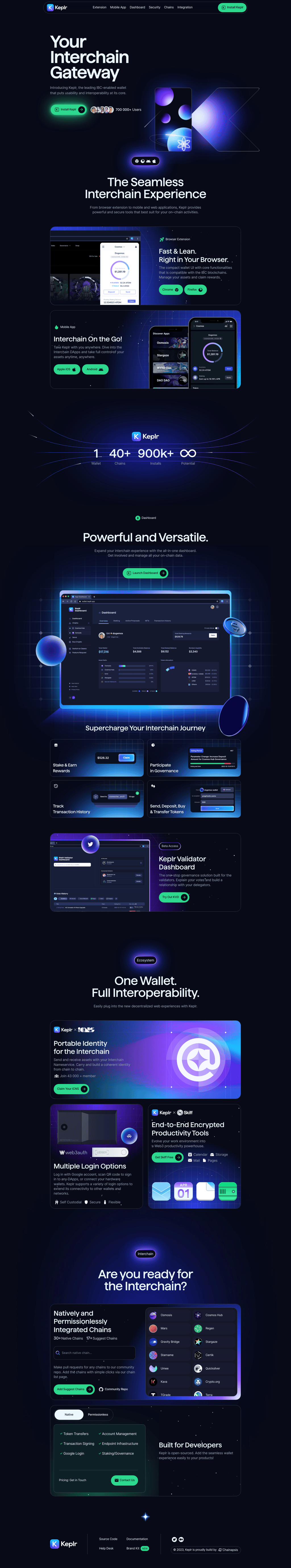 Keplr desktop landing page