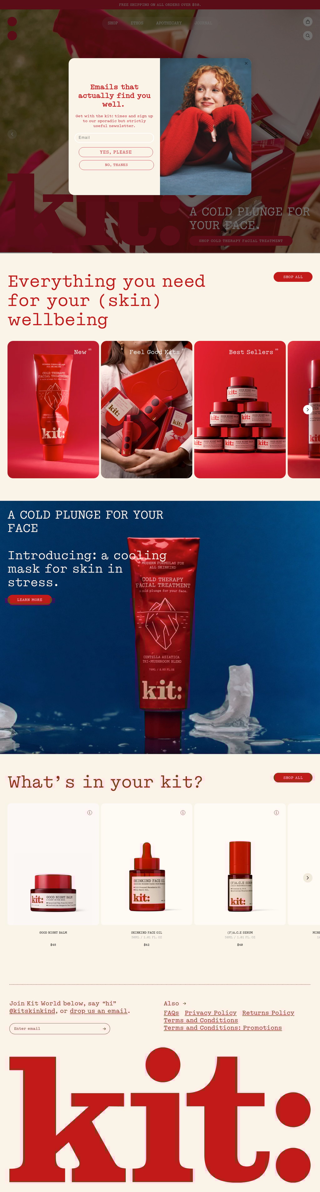 kit: desktop landing page