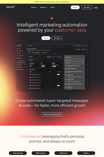 Klaviyo landing page
