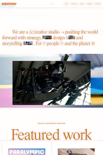 Kreatives landing page