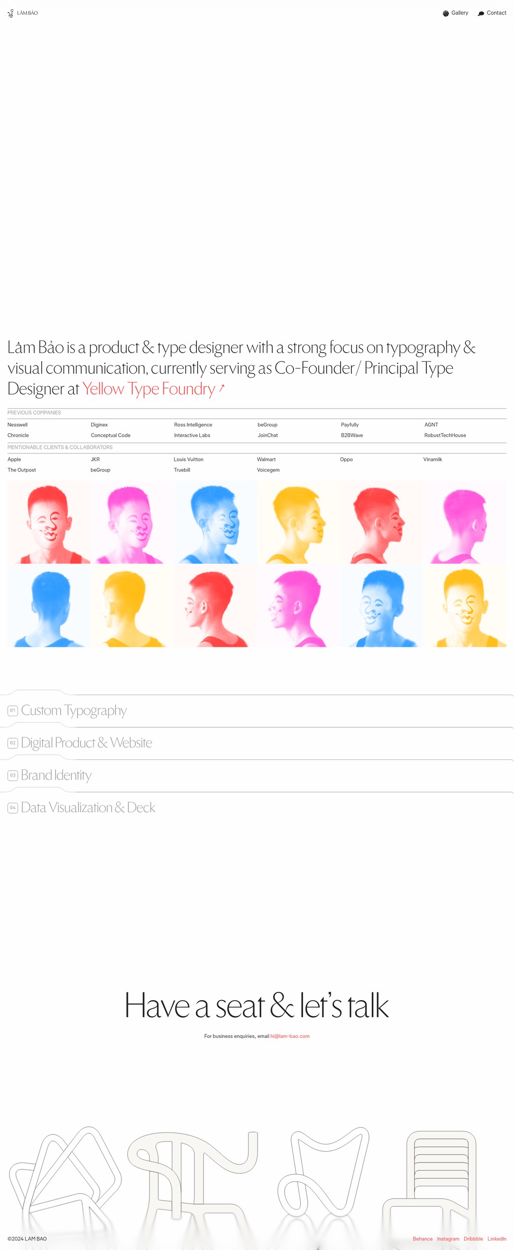 Lâm Bảo desktop landing page