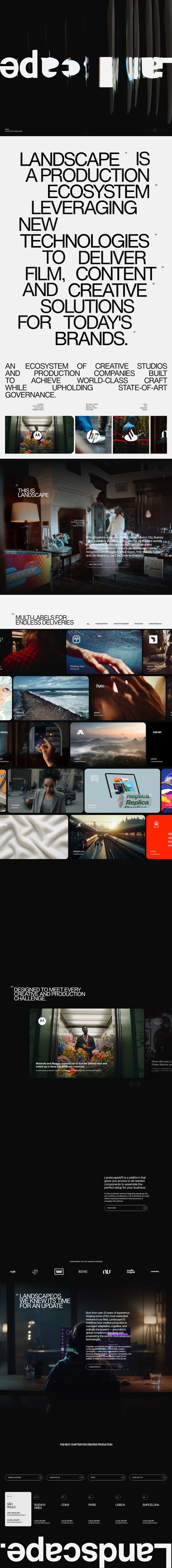 Landscape desktop landing page