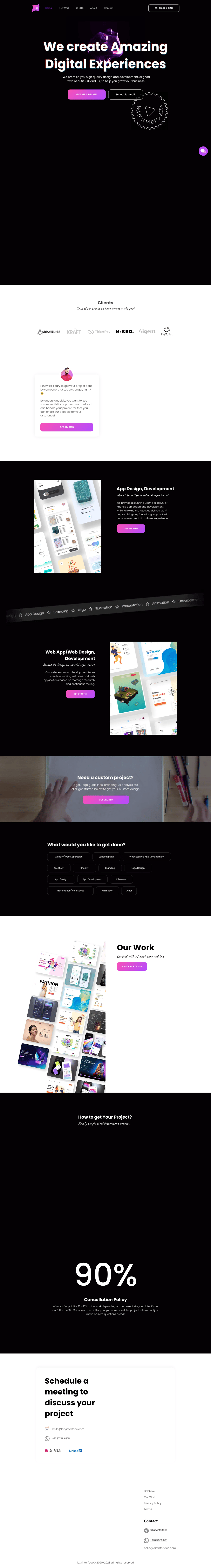 Lazyinterface desktop landing page