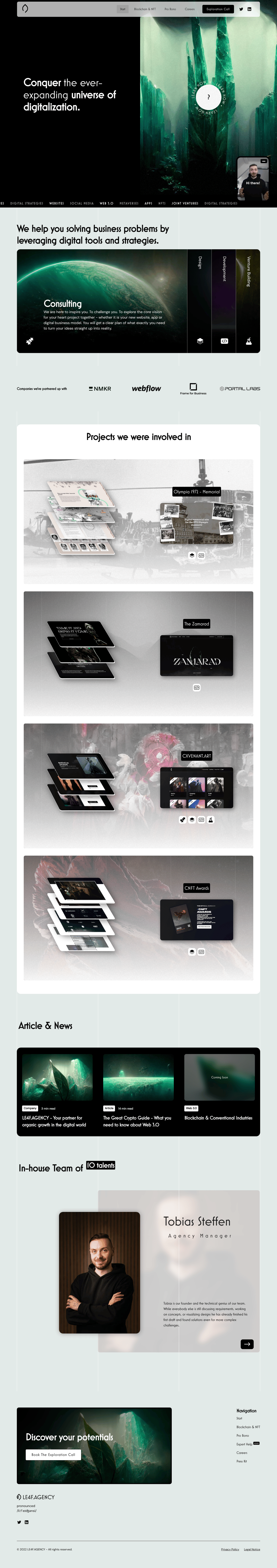 LE4F desktop landing page