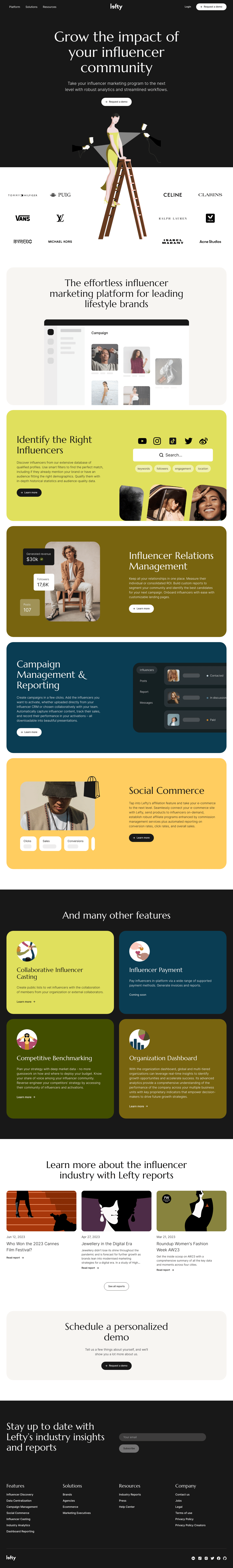 Lefty desktop landing page