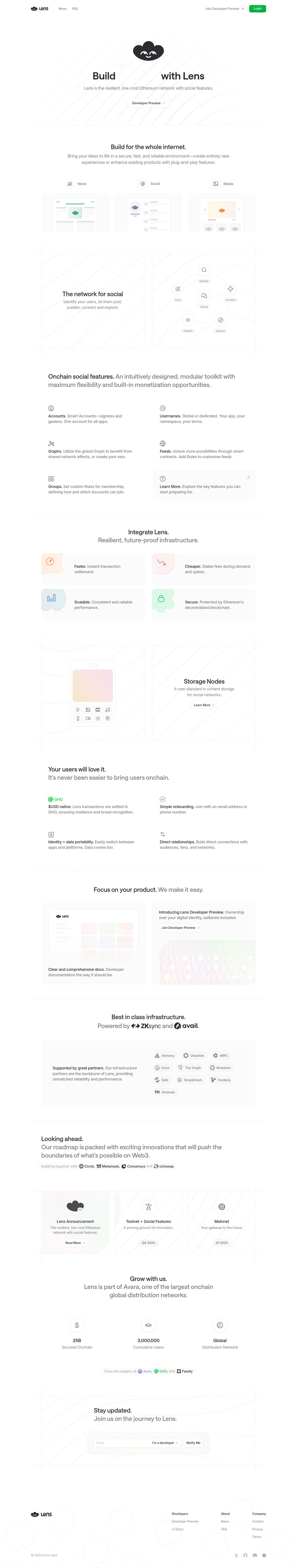Lens desktop landing page