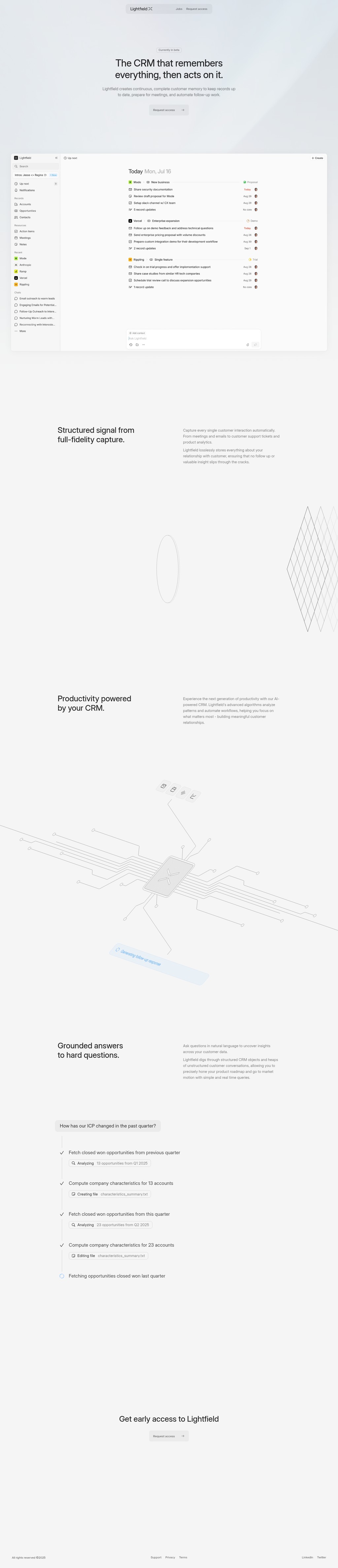 Lightfield desktop landing page