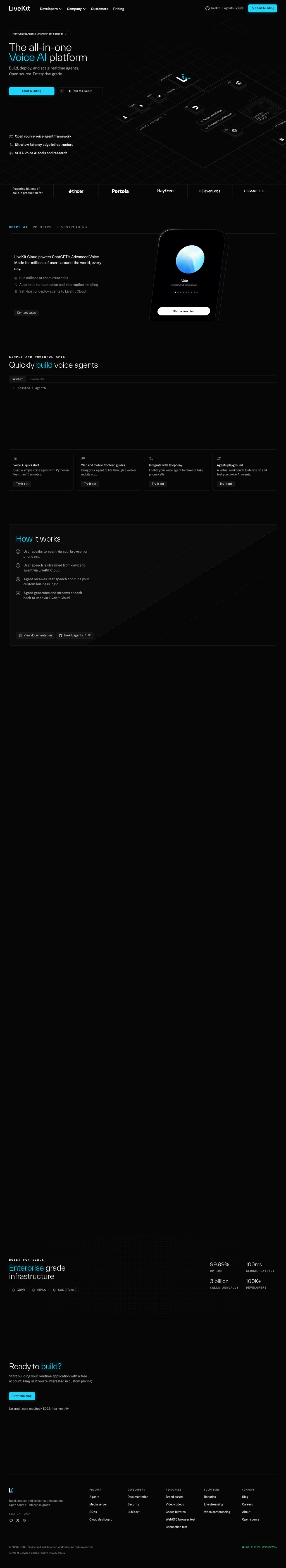 LiveKit desktop landing page