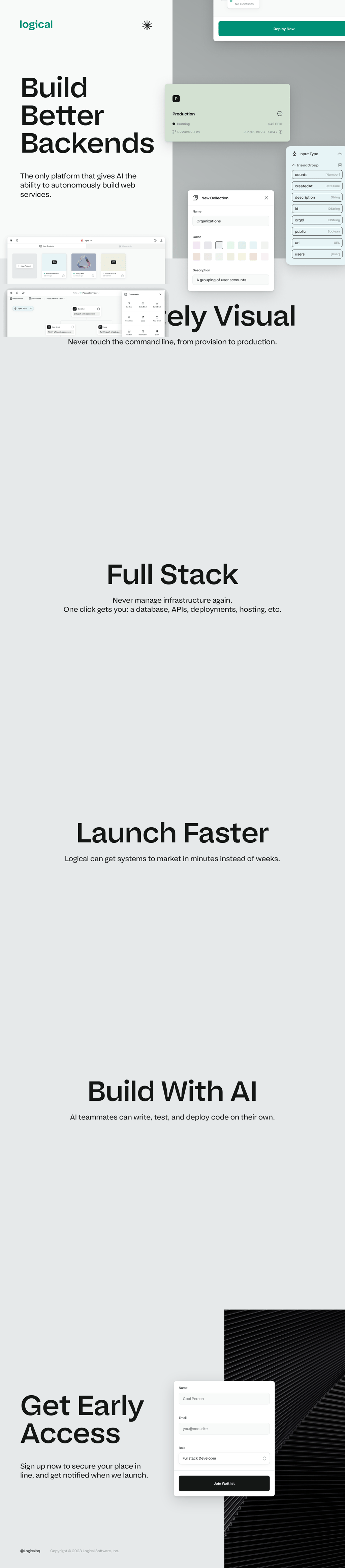 Logical desktop landing page