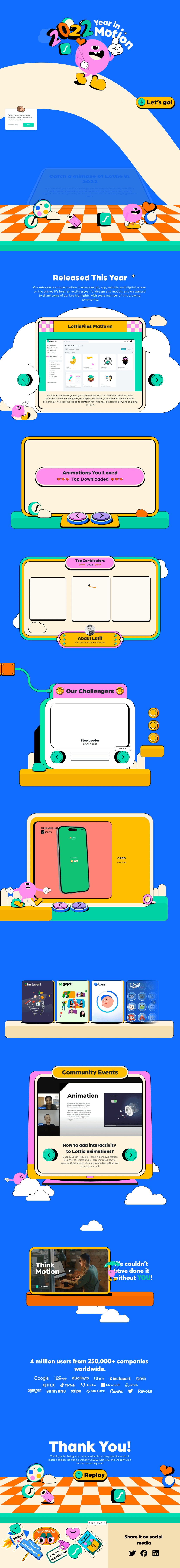 Lottie Files desktop landing page