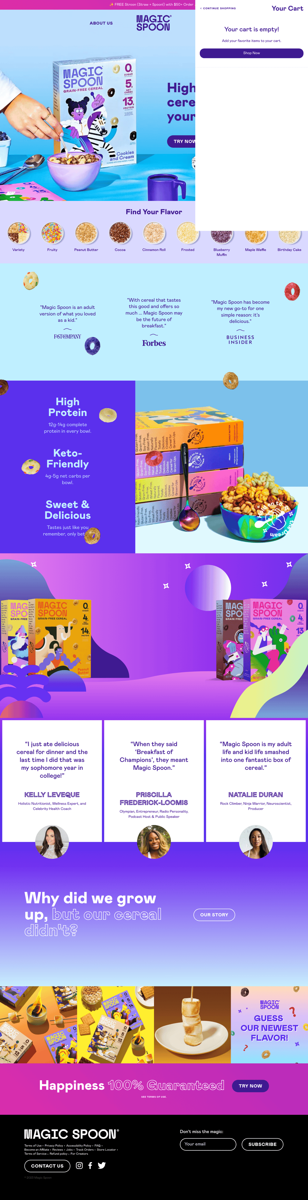 Magic Spoon desktop landing page