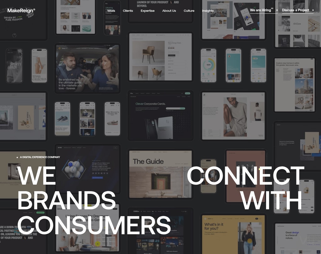 MakeReign® desktop landing page