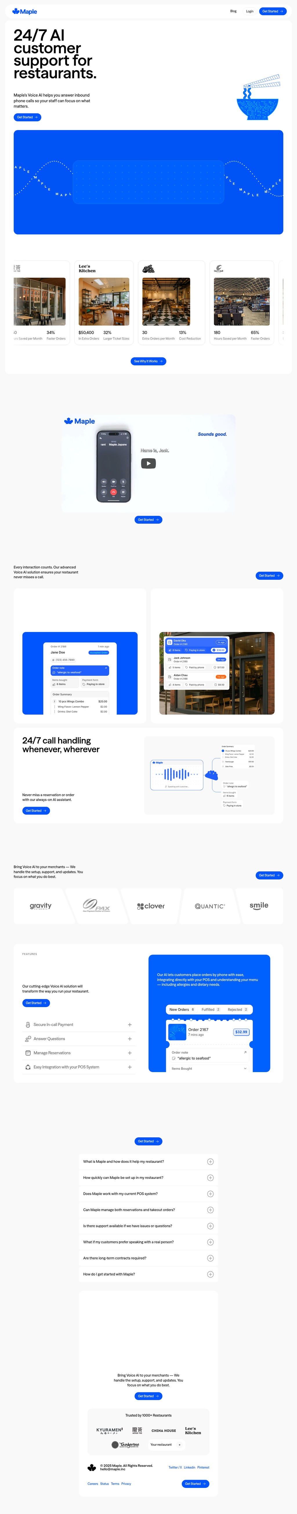 Maple desktop landing page