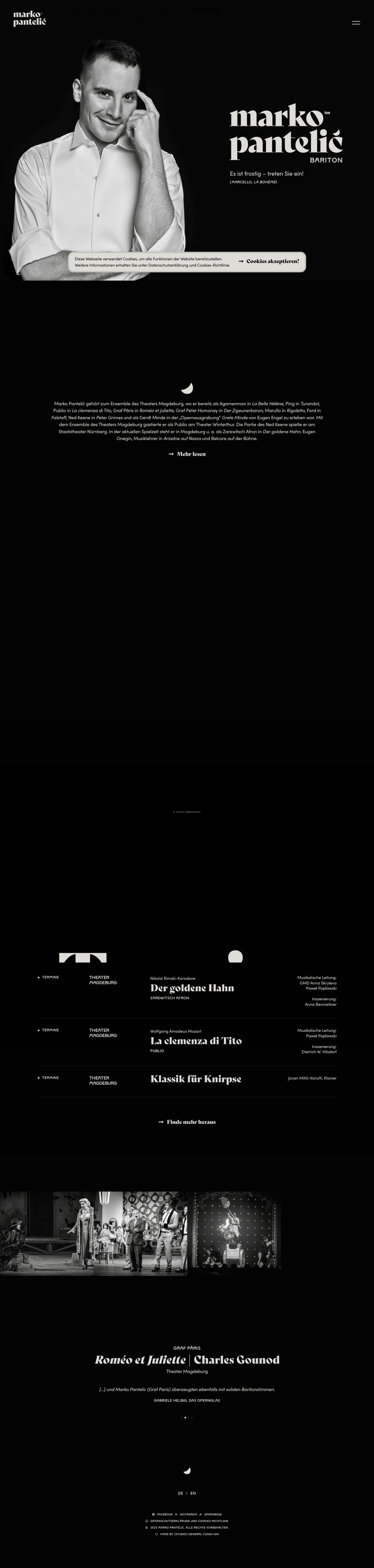 Marko Pantelić desktop landing page