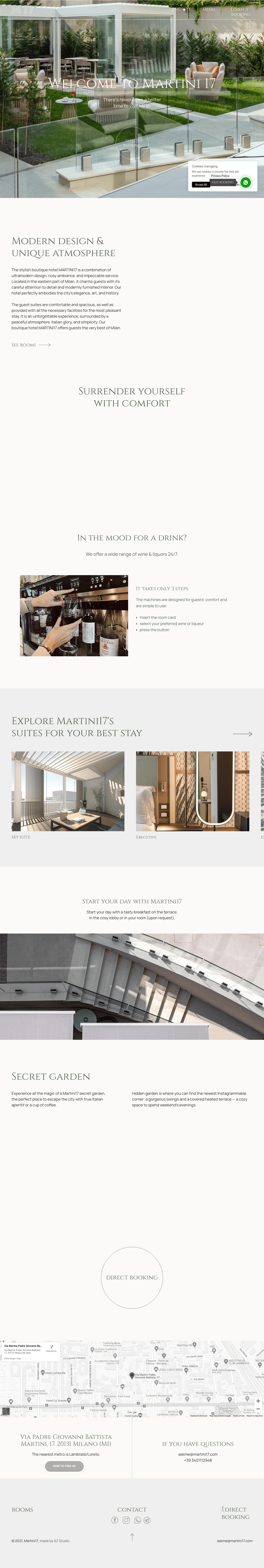 Martini17 desktop landing page