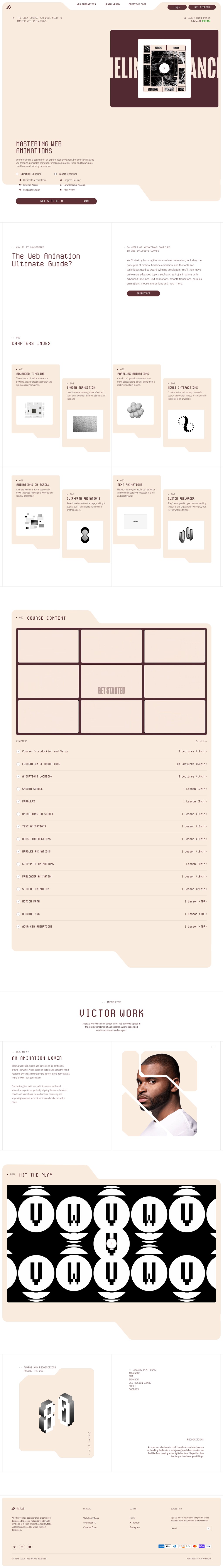 Master Web Animations desktop landing page