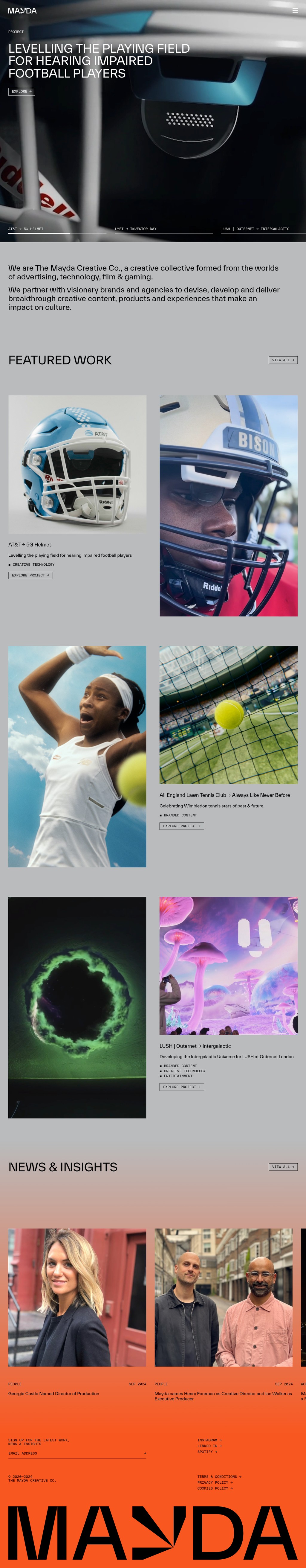 Mayda desktop landing page