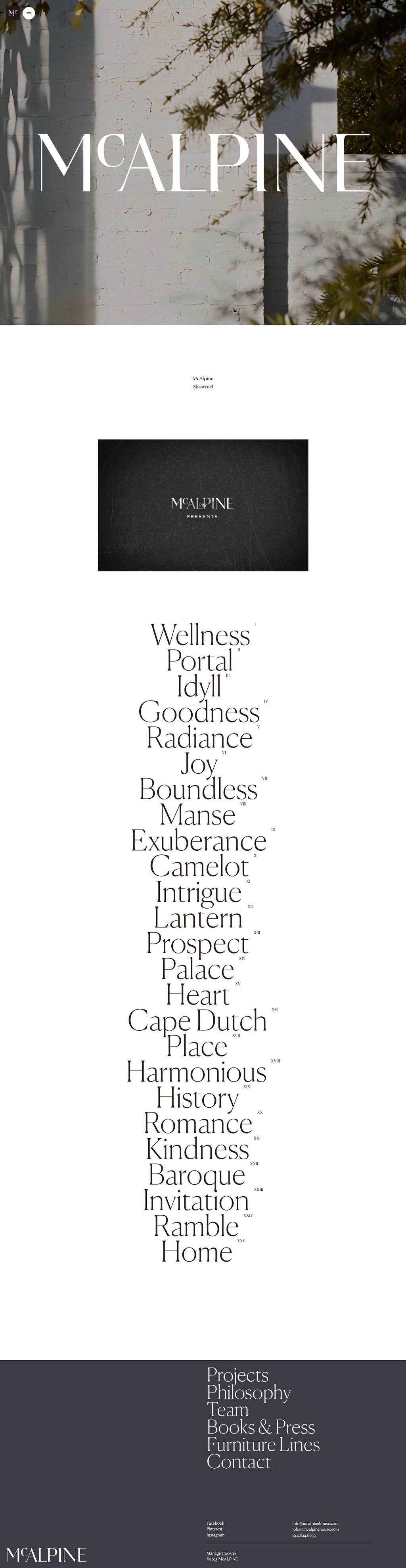 McALPINE desktop landing page