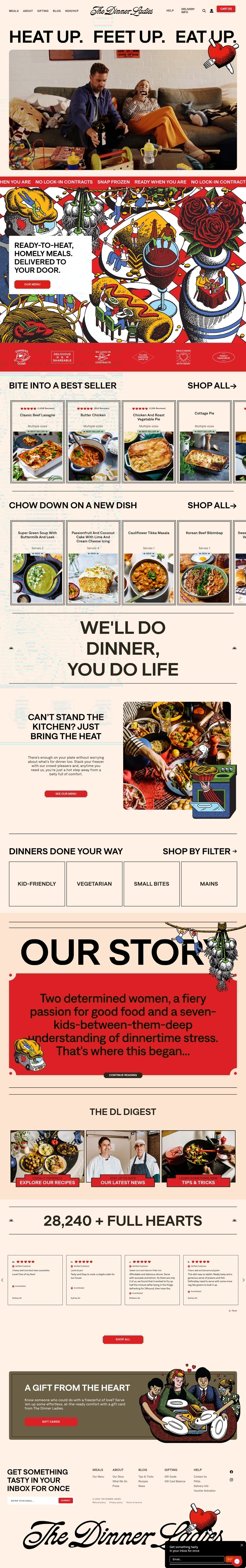 Meal Delivery desktop landing page