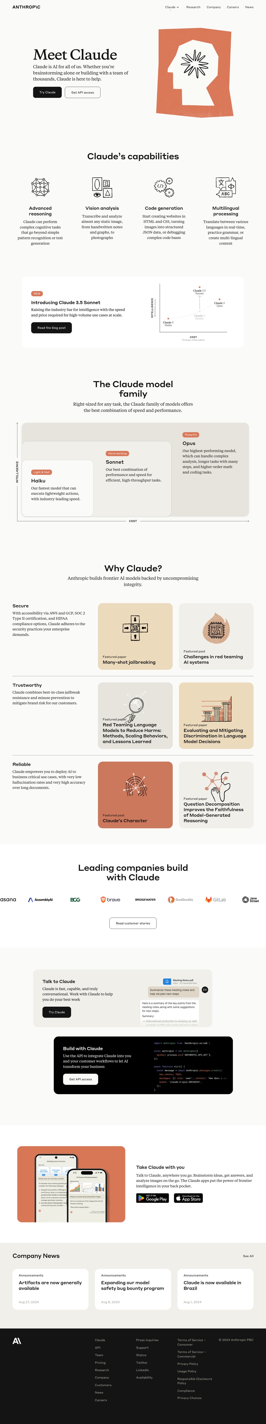 Meet Claude desktop landing page