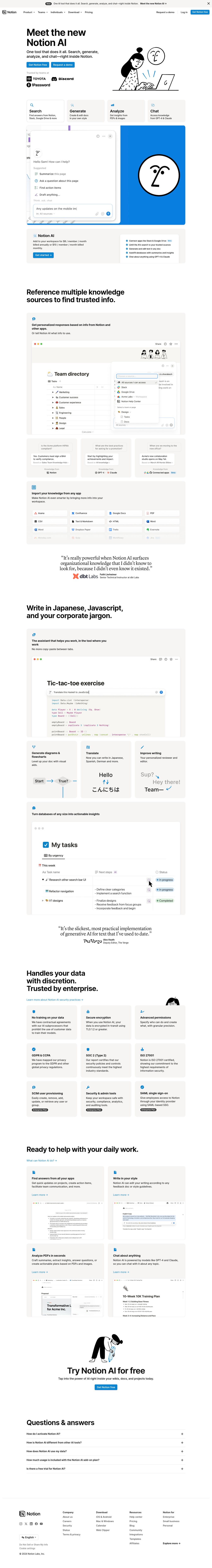 Meet the new Notion AI desktop landing page