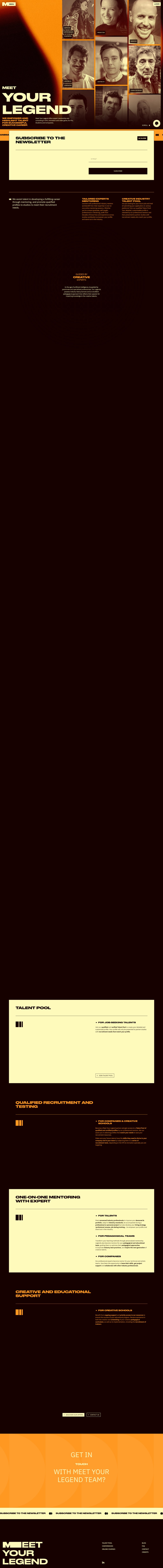 Meet Your Legend desktop landing page