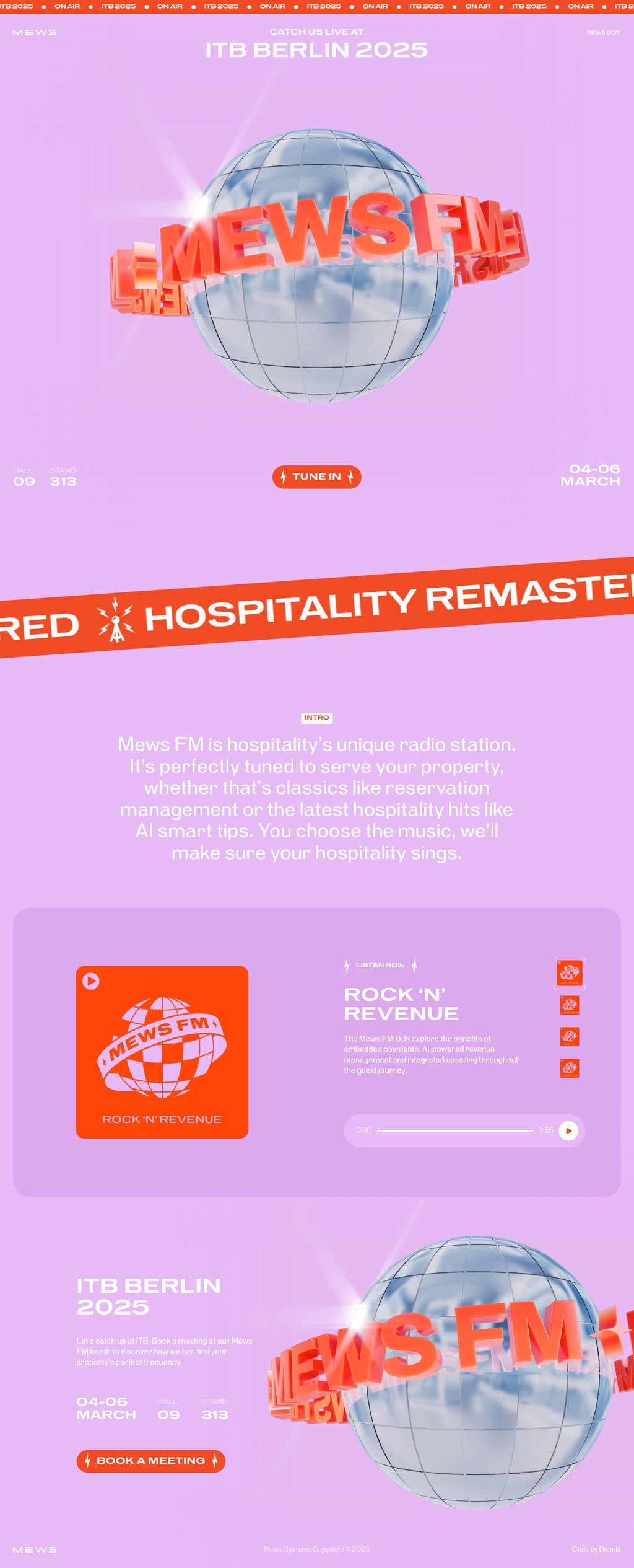 Mews desktop landing page