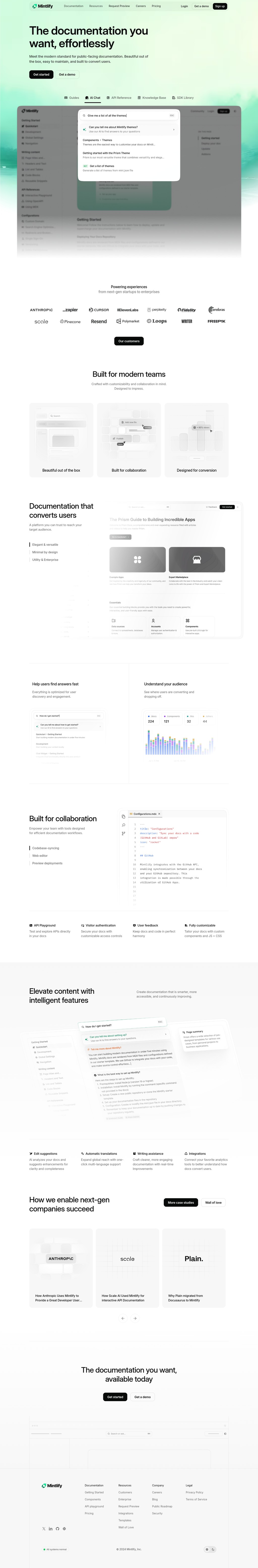 Mintlify desktop landing page