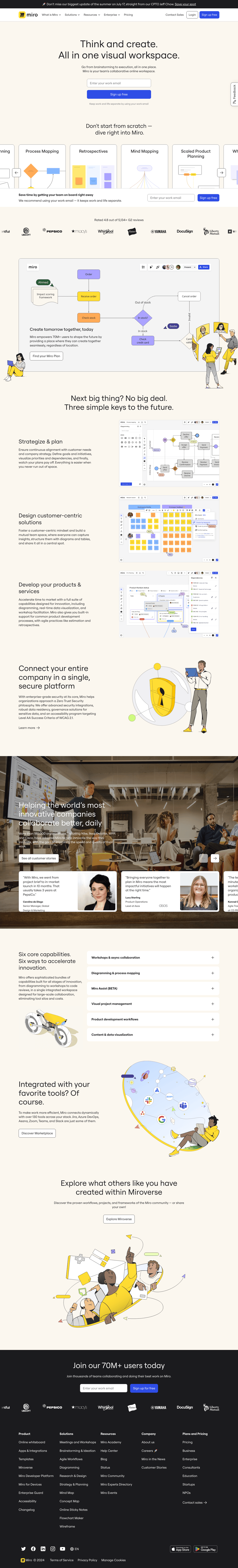 Miro desktop landing page