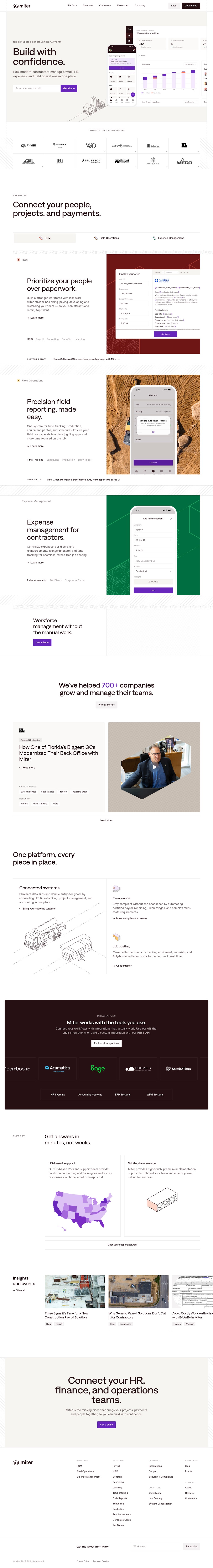 Miter desktop landing page