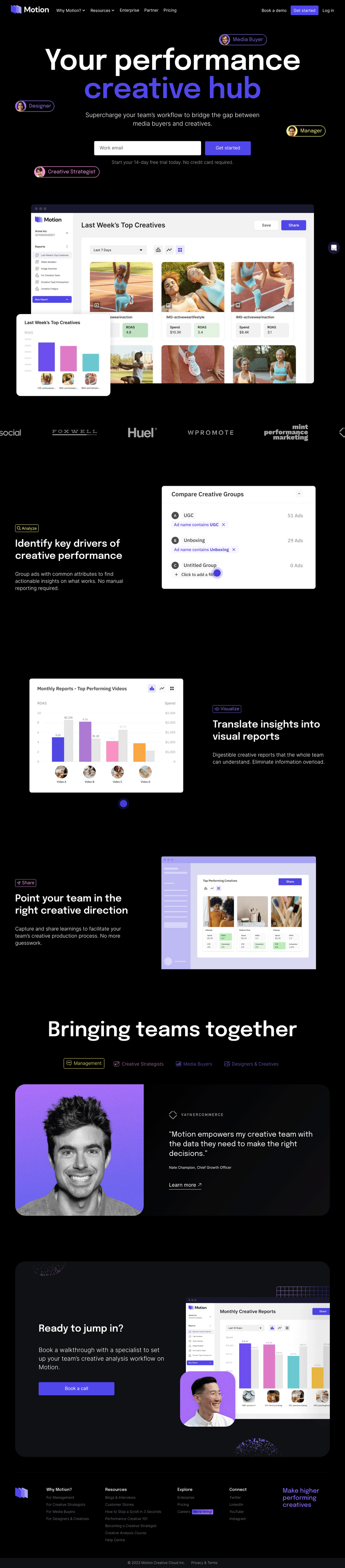 Motion desktop landing page
