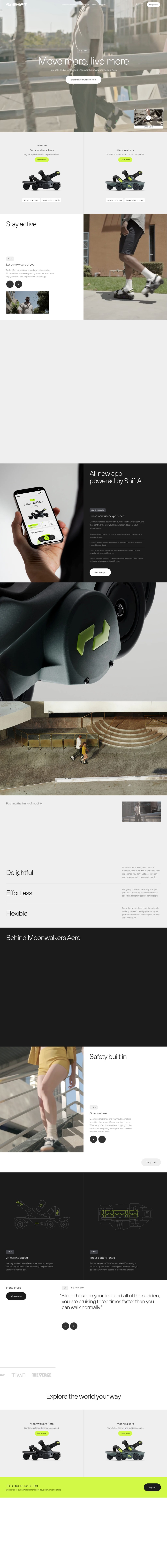 Move more, live more desktop landing page
